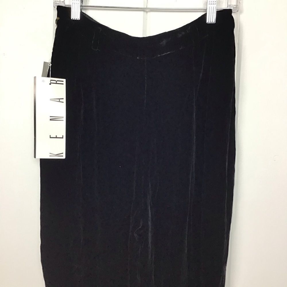 ‎NWT Ann Tjian Kenar Black Velour Silk Pant 12 - Picture 7 of 8